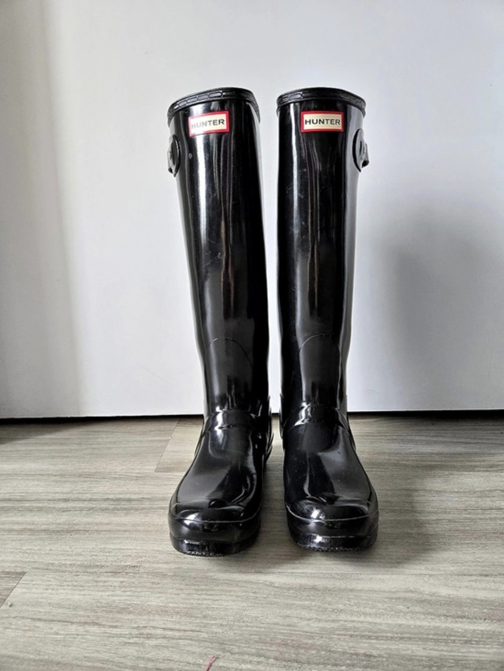Hunter Original Tall Gloss Rain Boots Black